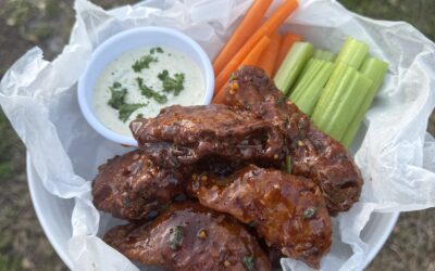 Hot Honey “Chicken” Wings (King Oyster Mushrooms)