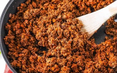 Vegan Ground Beef Picadillo Style